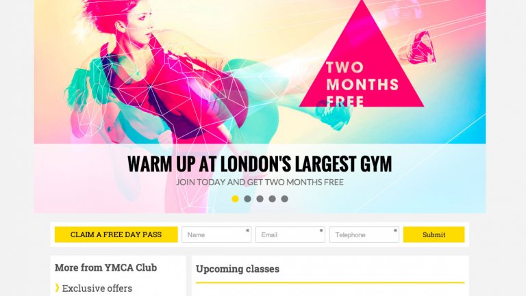 YMCA Club website screenshot